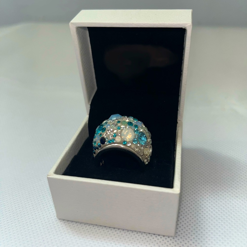 Swarovski ring, Lady Gaga style, 2014 collection, titanium bathed in white gold.